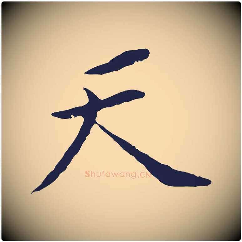 天毛笔行书写法,摘自明代董其昌跋孝经