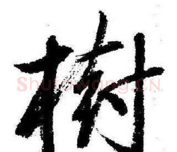 樹字启功毛笔行书书法写法,摘自临苏轼诗文帖