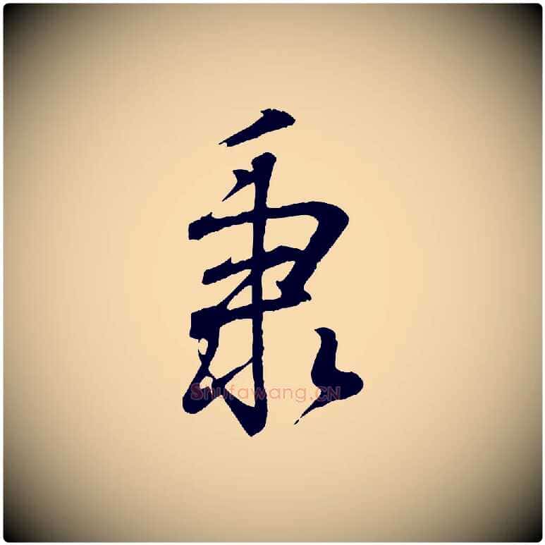 秉毛笔行书写法,摘自东晋王羲之临锺繇千字文