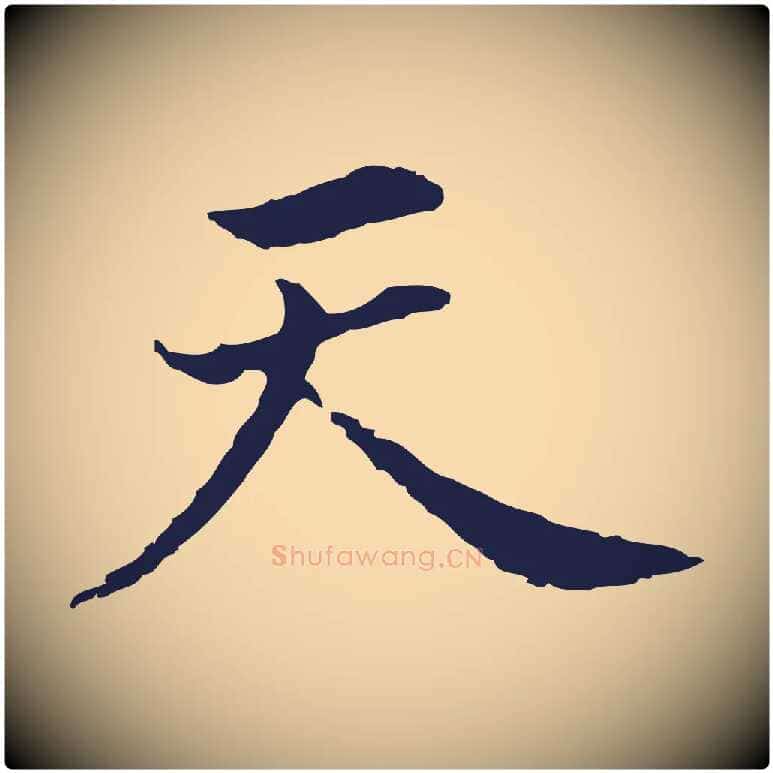 天毛笔行书写法,摘自明代董其昌跋孝经