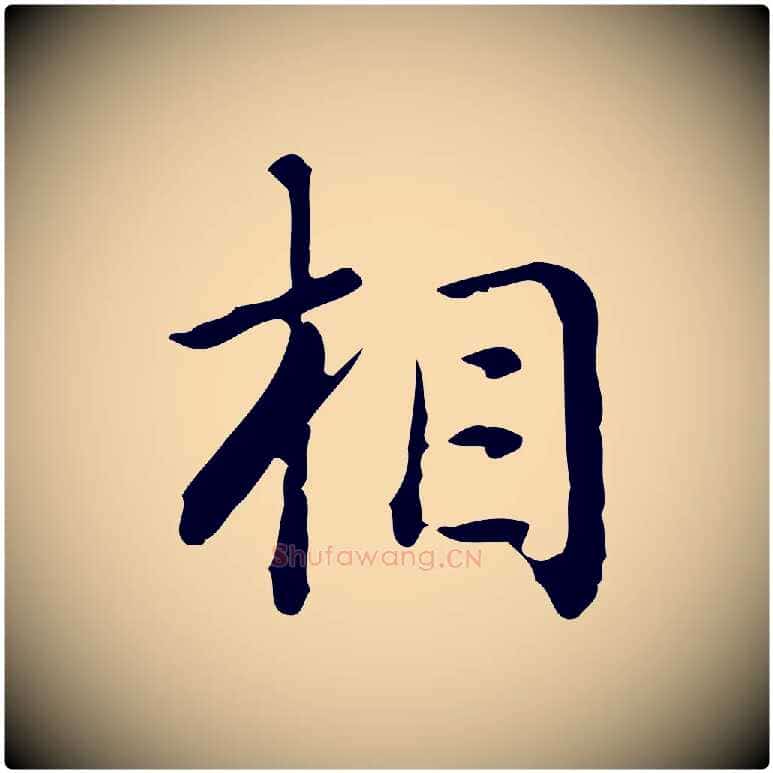 相毛笔行书写法,摘自清代高宗跋瞻近帖