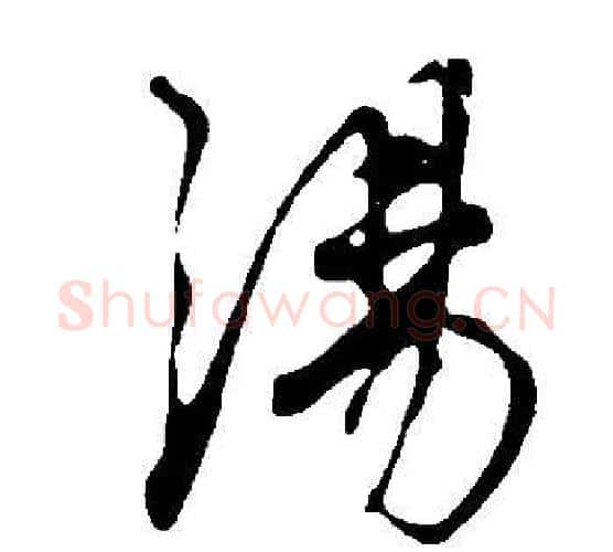 湯字董其昌毛笔行书书法写法,摘自邵康节先生自署无名公传