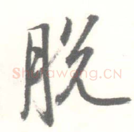 脱字启功毛笔行书书法写法,摘自临苏轼手札