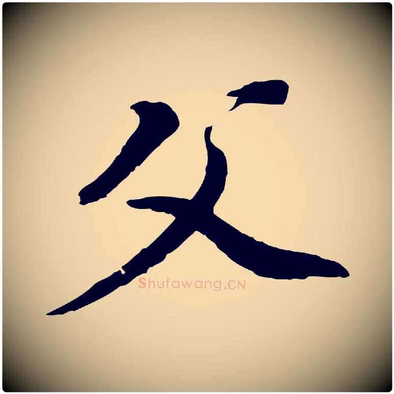 父毛笔行书写法,摘自明代董其昌跋孝经