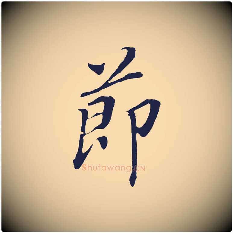 節毛笔行书写法,摘自明代董其昌跋孝经