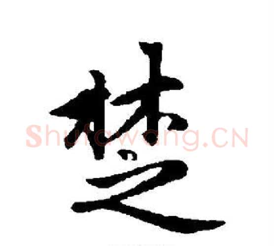 楚字赵孟頫毛笔行书写法,摘自赵孟頫毛笔行书作品