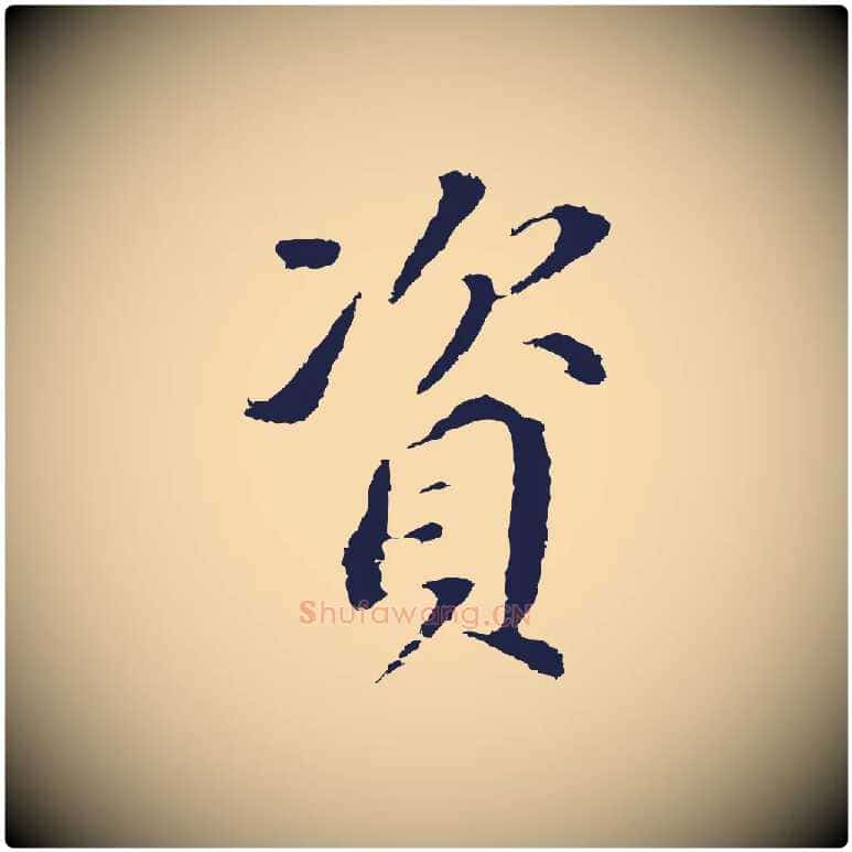 資毛笔行书写法,摘自明代董其昌跋孝经