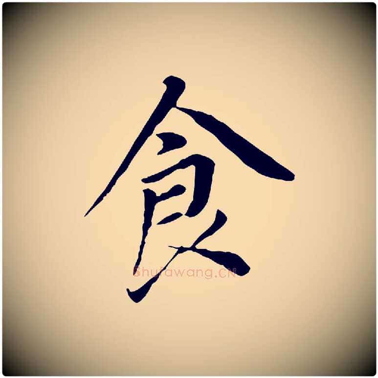 食毛笔行书写法,摘自明代董其昌跋孝经