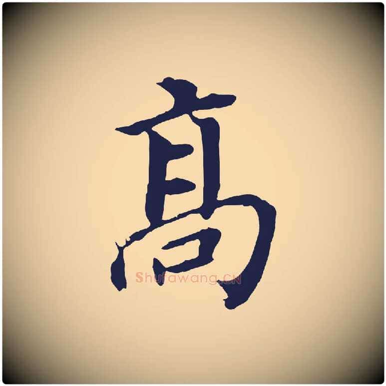 高毛笔行书写法,摘自明代董其昌跋孝经