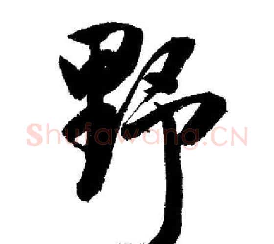 野字启功毛笔行书书法写法,摘自启功毛笔行书书法作品