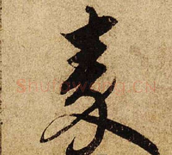秦字柯九思毛笔行书书法写法,摘自老人星赋