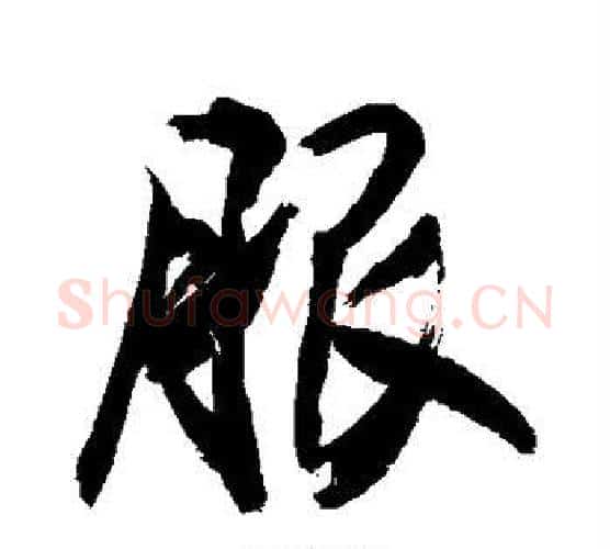 服字敬世江毛笔行书写法,摘自敬世江毛笔行书作品