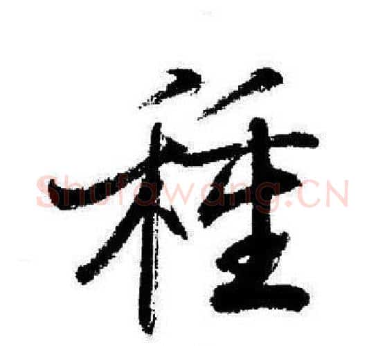 種字启功毛笔行书书法写法,摘自启功毛笔行书书法作品