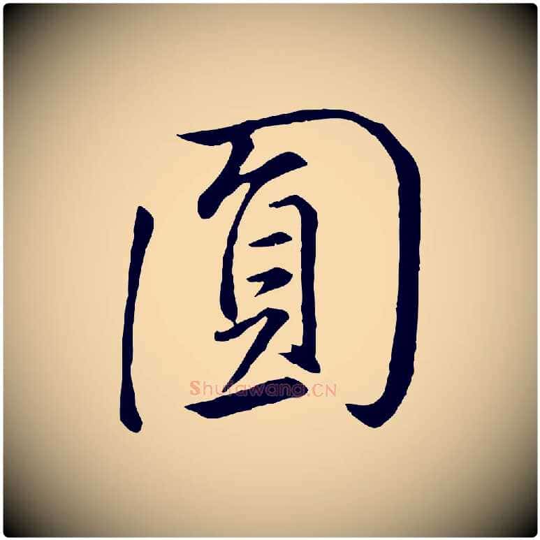 圓毛笔行书写法,摘自明代董其昌仿米南宫