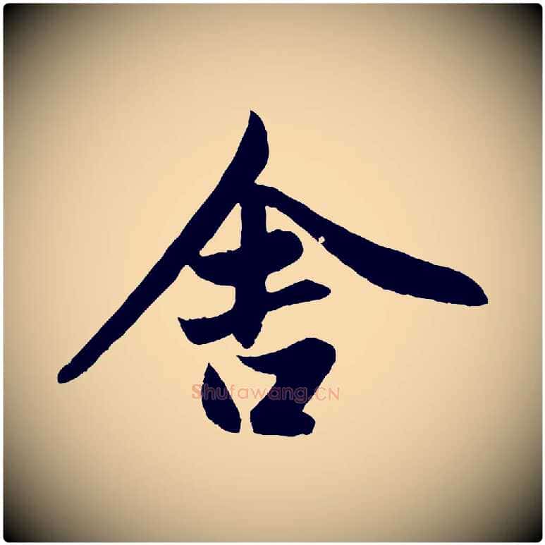 舍毛笔行楷写法,摘自元代赵孟頫纨扇赋