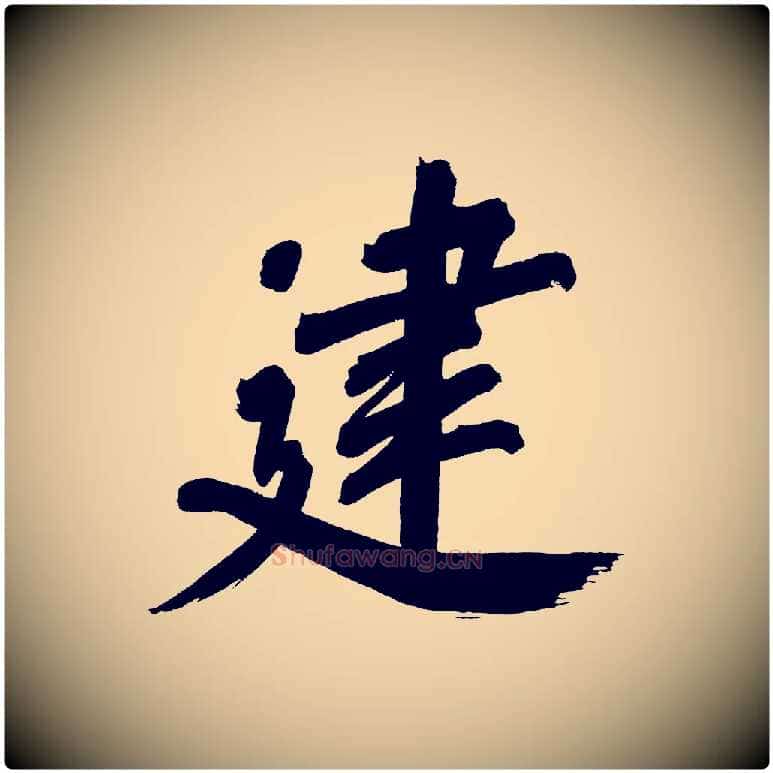 建毛笔行书写法,摘自明代董其昌传赞上