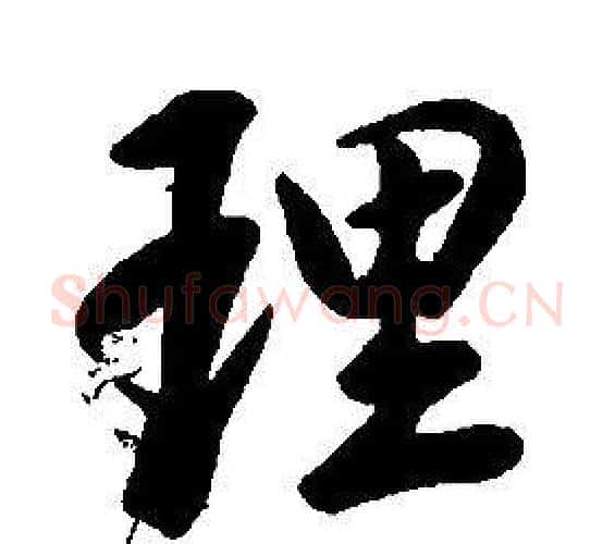 理字康熙毛笔行书书法写法,摘自千字文