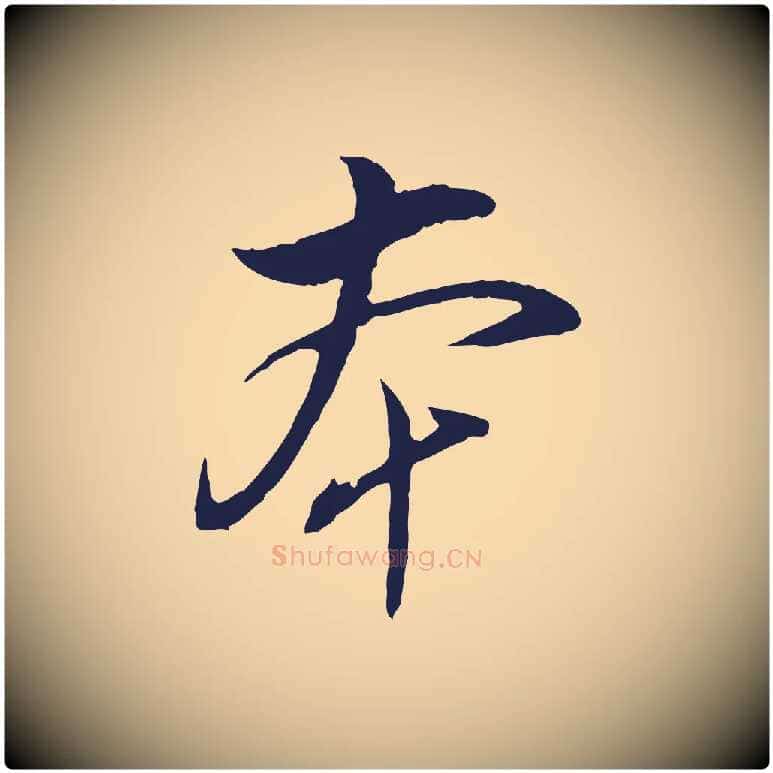 本毛笔行书写法,摘自明代董其昌书古人诗