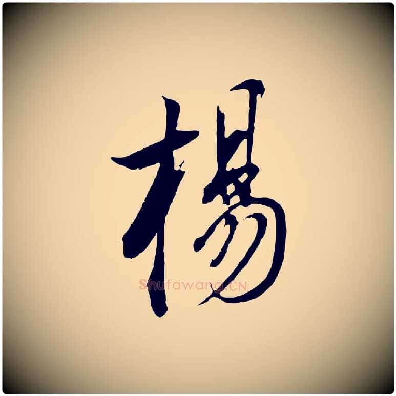 楊毛笔行书写法,摘自明代董其昌书古人诗
