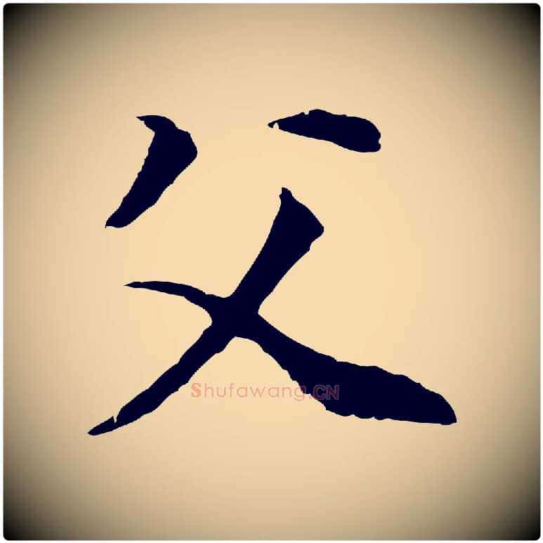 父毛笔行书写法,摘自明代董其昌邵康节先生自着无名公