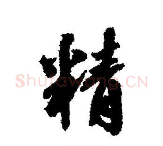 精字张照毛笔行书书法写法,摘自张照毛笔行书书法作品