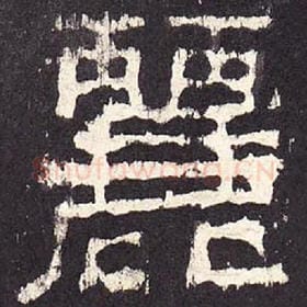 东汉 毛笔隶书『丽』单字帖图片，摘自：张迁碑