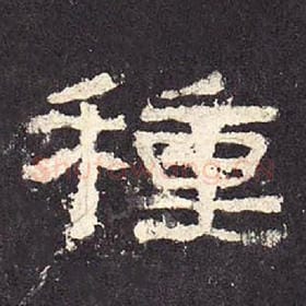 东汉 毛笔隶书『种』单字帖图片，摘自：张迁碑