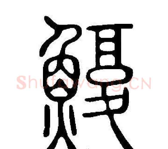 鰒字许慎毛笔篆书书法写法,摘自说文解字
