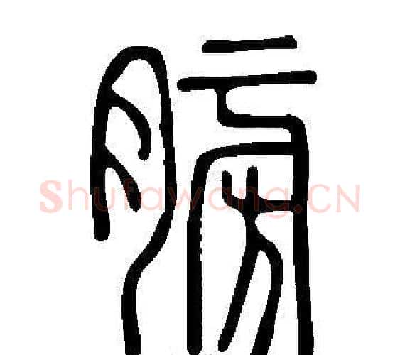 膀字许慎毛笔篆书书法写法,摘自说文解字