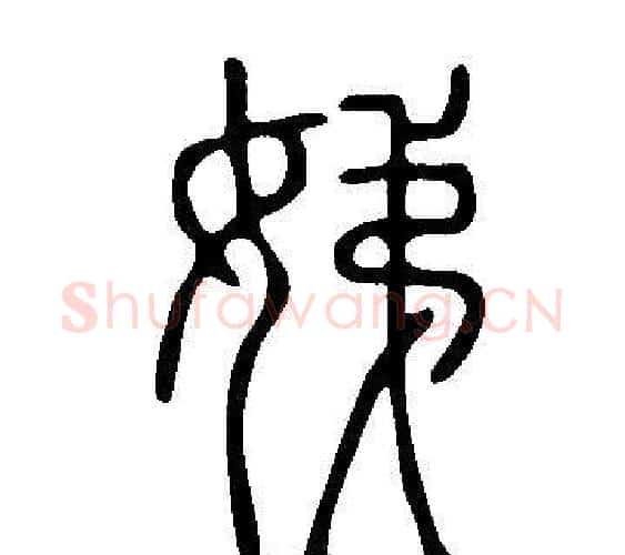 娣字许慎毛笔篆书书法写法,摘自说文解字