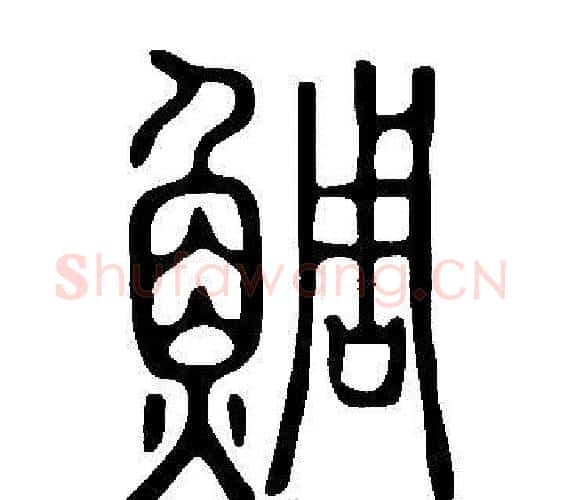 鯛字许慎毛笔篆书书法写法,摘自说文解字
