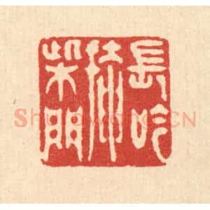 清代 汪启淑辑 印谱《长吟掩柴门》篆刻印章作品图片欣赏