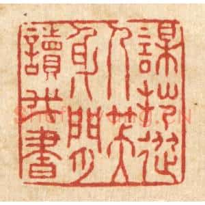 清代 张锡圭篆 印谱《谋拙从人笑 身闲读我书》篆刻印章作品图片欣赏