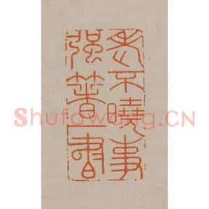 清代 顾湘编辑 印谱《老不晓事强着一书》篆刻印章作品图片欣赏