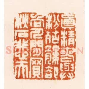 明 汪关篆 印谱《真精丧与粉骷髅却向人间买秋石悲夫》篆刻印章作品图片欣赏