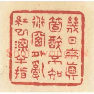 清代 许容篆 印谱《几日来真个醉 不知道窗外乱红已深半指》篆刻印章作品图片欣赏